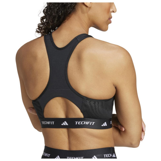 Adidas Γυναικείο μπουστάκι Techfit Medium-Support High-Neck Print Bra Adidas Γυναικείο μπουστάκι Techfit Medium-Support High-Neck Print Bra
